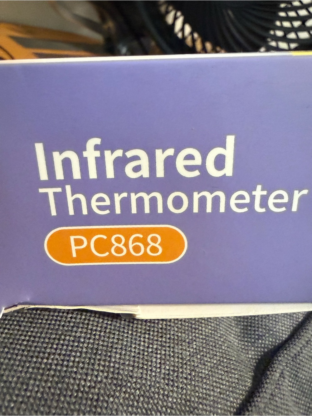 Infrared Thermometer PC868 - Purple and Orange Packaging